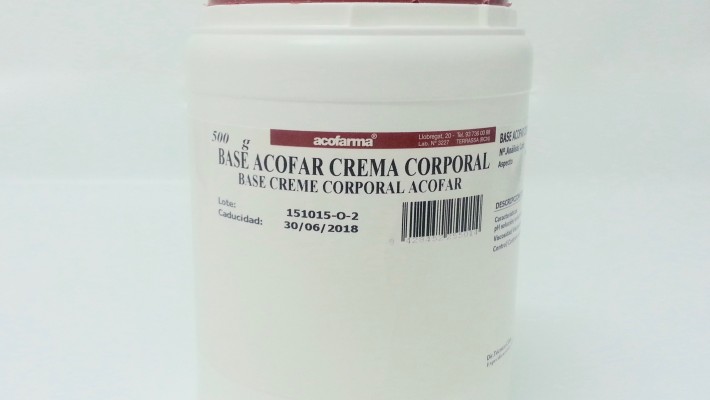 Formulación de una mezcla anestésica eutéctica en Base acofar crema corporal